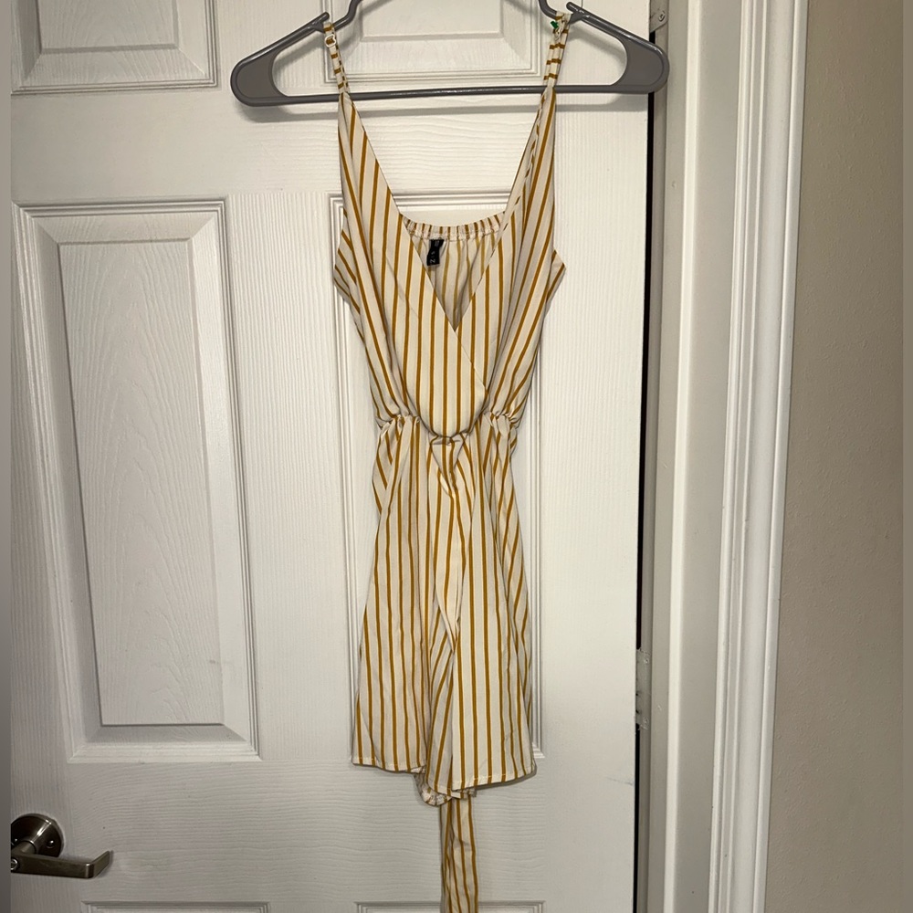 yellow striped romper